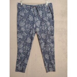 Lucky Brand PJ Pajamas Women’s Blue Paisley Print Pull On-Large-Soft, Cozy- EUC!